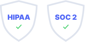 HIPAA and SOC2 emblems