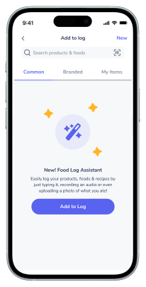 a picture of a phone using the food log feature
