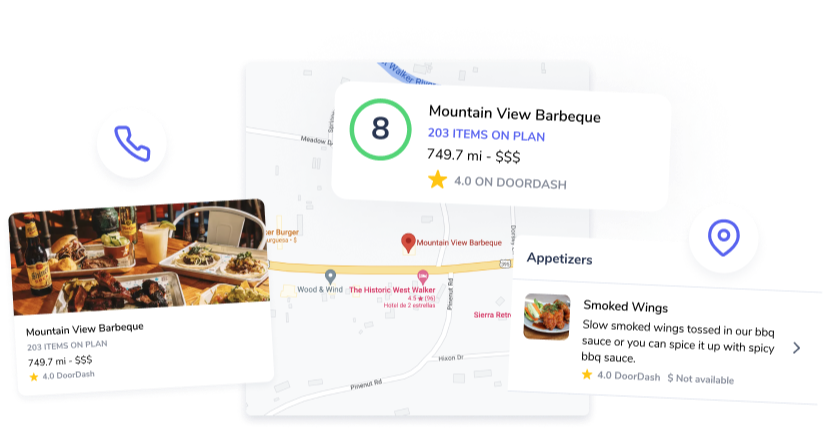 an image with a photo of a restaurant with its information and address on googlemaps